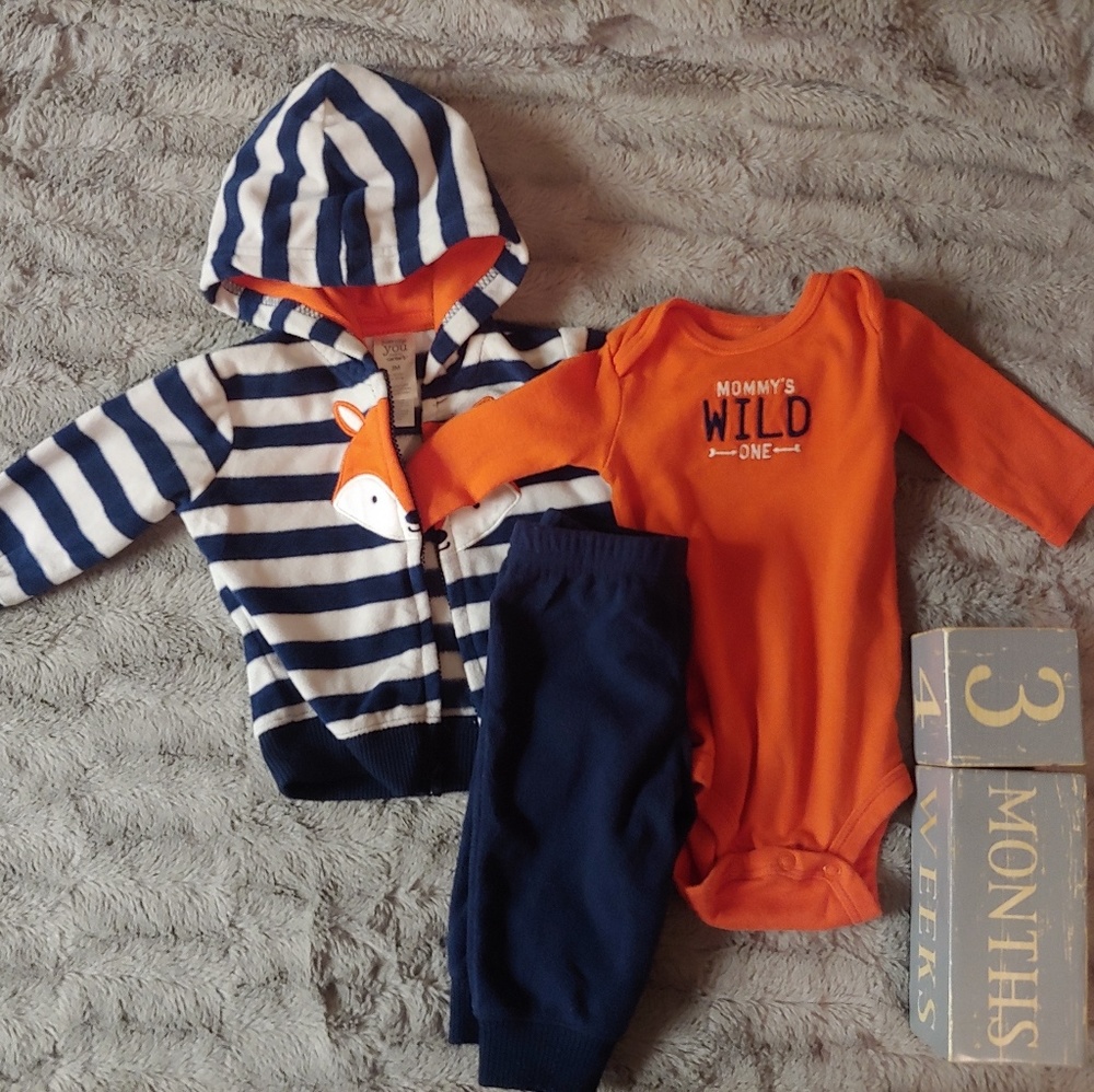 Carter's 3-piece Fox "Mommy's Wild One" 0-3 months